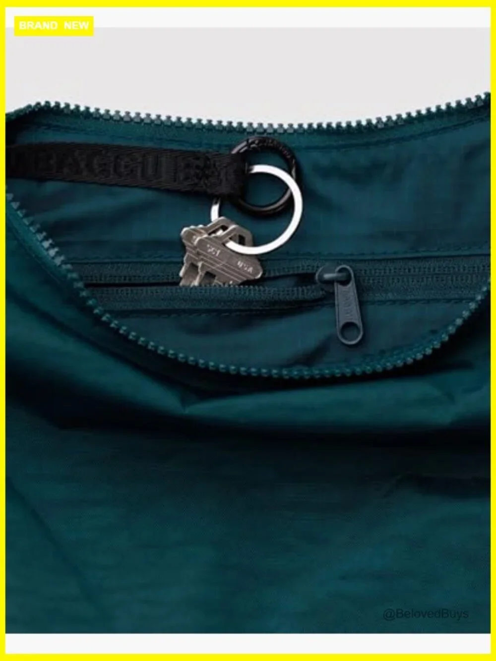 Recycled Nylon Crescent Bag with Carabiner, Machine Washable